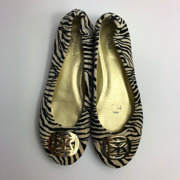 SOLD Anne Klein iFlex Zebra Print Ballet Flats - Picture 2 of 7